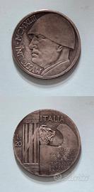 Lotto 4 medaglie commemorative 20 Lire Mussolini