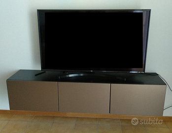 Mobile TV nero ante bronzo passaggio cavi 180 cm