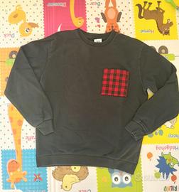 felpa uomo unisex zara in cotone nero, taglia M