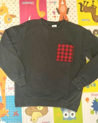 felpa uomo unisex zara in cotone nero, taglia M