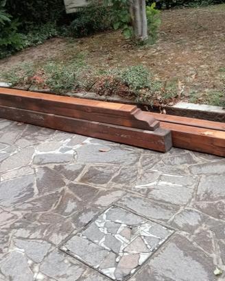 4 solide travi in legno sezione 110x150x5 mt circa