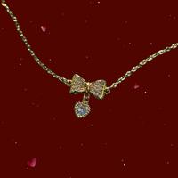 Collana Donna Acciaio Fiocco Cuore San Valentino