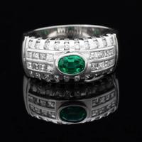 ANELLO IN ORO 18 KT BRILLANTI 1.20 CT E SMERALDO