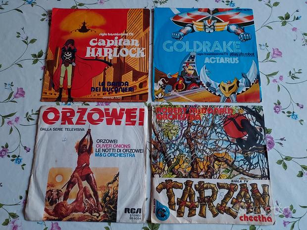 Vinili 45 giri cartoni animati Goldrake Harlock