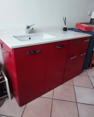 mobile bagno rosso