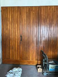 Portone per garage 3 ante in legno massello