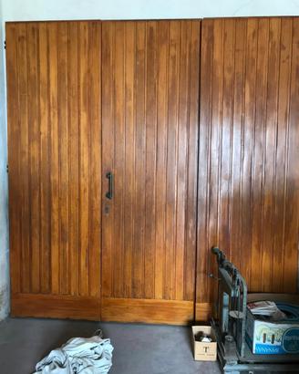 Portone per garage 3 ante in legno massello