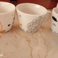 Lotto 3 tazzine caffè Tognana collezione vintage