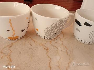 Lotto 3 tazzine caffè Tognana collezione vintage