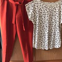 Completo pantaloni arancio bruciato e maglietta