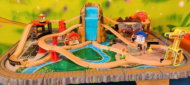 KidKraft Waterfall Junction Wooden Train Set & Tab