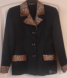 Blazer elegante donna con dettagli leopardati M