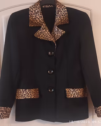 Blazer elegante donna con dettagli leopardati M