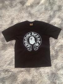maglietta bianca con logo nero taglia L