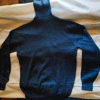 Maglione uomo blu dolcevita collo alto taglia S