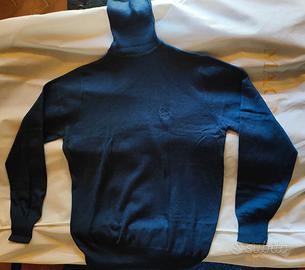 Maglione uomo blu dolcevita collo alto taglia S
