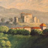 GORIZIA PAESAGGIO OLIO SU CARTONCINO ANNI 70