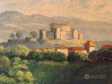 GORIZIA PAESAGGIO OLIO SU CARTONCINO ANNI 70