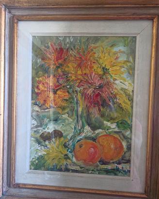 Quadro dipinto olio su tela Ugolini natura morta