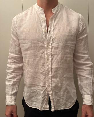Camicia uomo in lino rosa chiaro Tg.42