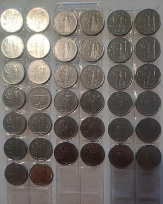 🇮🇹COLLEZIONE 38 MONETE 100 L. MINERVA 1955-1989