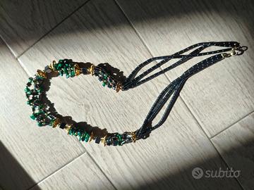 Collana in Malachite ed Ematite 