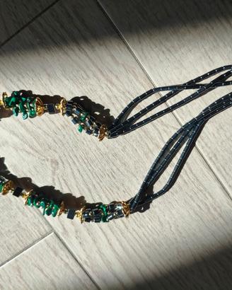 Collana in Malachite ed Ematite 