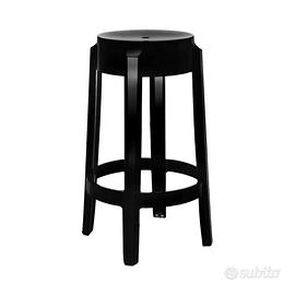 Kartell Charles Ghost h75 - 2 sgabelli neri nuovi