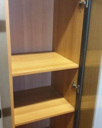 vetrina legno laminato color ciliegio/ nero