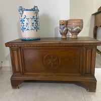 Panca antica in legno massello, stile classico '80