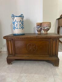 Panca antica in legno massello, stile classico '80