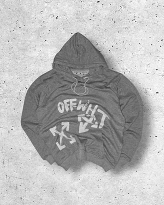 Off-White Paint Script Skate Hoodie Grey White (L)