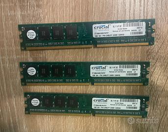 3 Memorie RAM DDR 400 Crucial 1Gb PC3200
