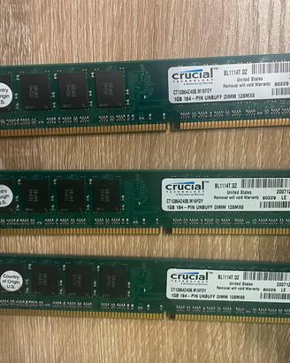 3 Memorie RAM DDR 400 Crucial 1Gb PC3200