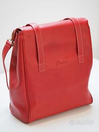 Borsa Pineider rossa in pelle mai usata