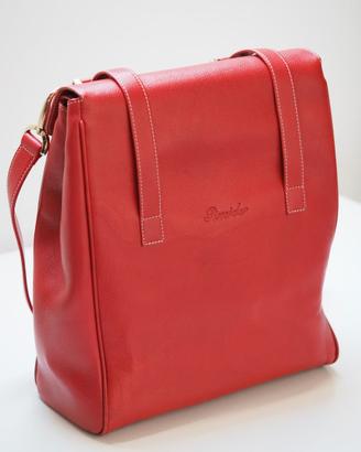 Borsa Pineider rossa in pelle mai usata