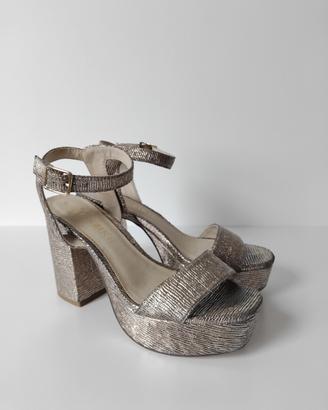 Sandali con taccoCafèNoir oro