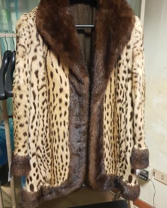cappotto in vera pelliccia  di  leopard cat 