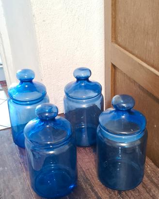4 barattoli blu cobalto (anche separatamente)