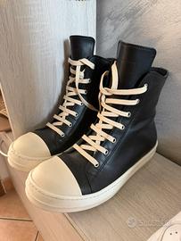 Scarpe rick owens alte in pelle con zip