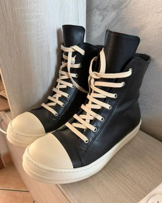 Scarpe rick owens alte in pelle con zip