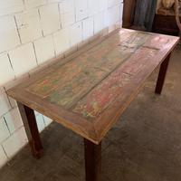 Tavolo in teak massello con tavole antiche