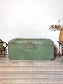 Baule vintage patina antica verde