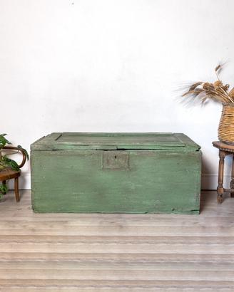 Baule vintage patina antica verde