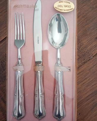Set posate argento 800