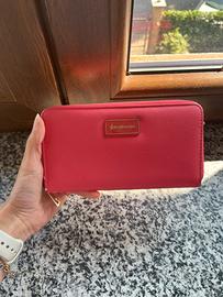Portafoglio grande rosso con zip