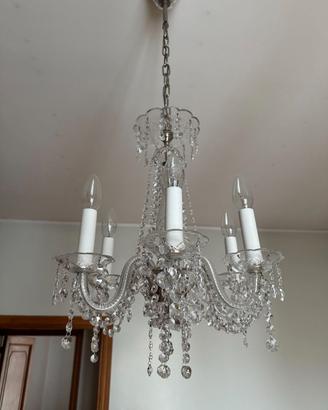 Lampadario in vetro di murano e cristallo