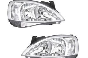 FARI PER OPEL CORSA C 00-06 FONDO CROMATO