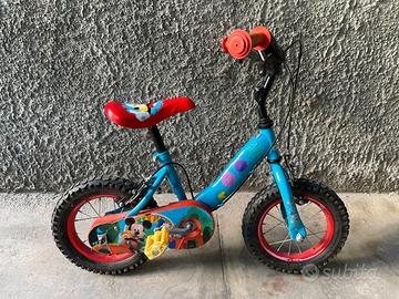 Bici bimbo Topolino 12" a pedali e rotelle