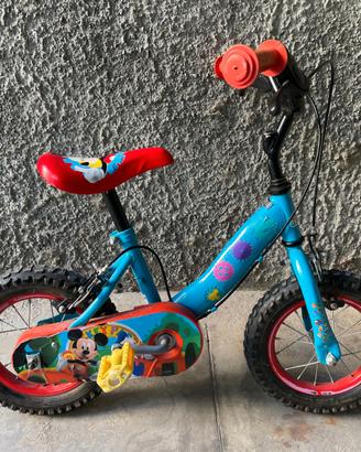 Bici bimbo Topolino 12" a pedali e rotelle